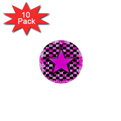 Pink Star 1  Mini Button (10 pack)  from ArtsNow.com Front