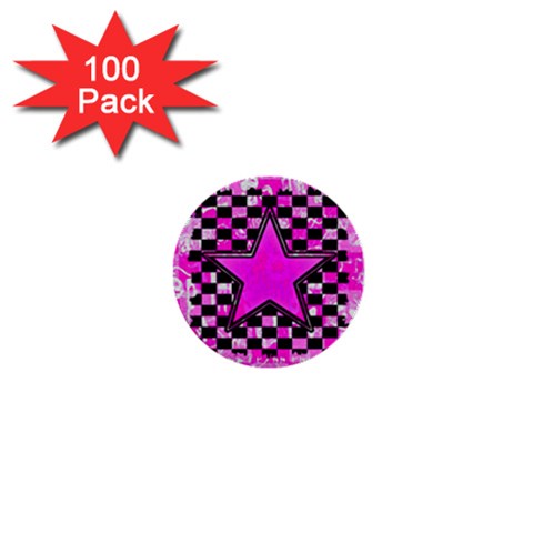 Pink Star 1  Mini Button (100 pack)  from ArtsNow.com Front