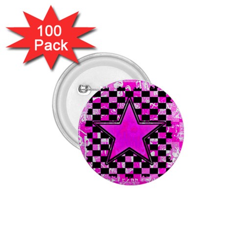 Pink Star 1.75  Button (100 pack)  from ArtsNow.com Front