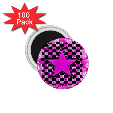 Pink Star 1.75  Magnet (100 pack)  from ArtsNow.com Front