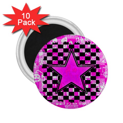 Pink Star 2.25  Magnet (10 pack) from ArtsNow.com Front