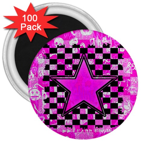 Pink Star 3  Magnet (100 pack) from ArtsNow.com Front