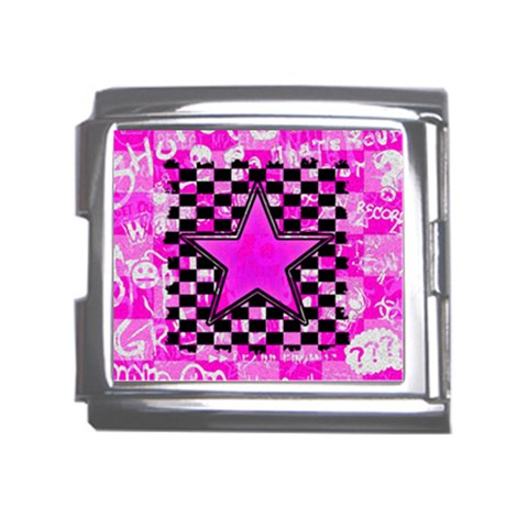 Pink Star Mega Link Italian Charm (18mm) from ArtsNow.com Front