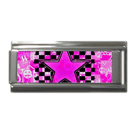 Pink Star Superlink Italian Charm (9mm) from ArtsNow.com Front