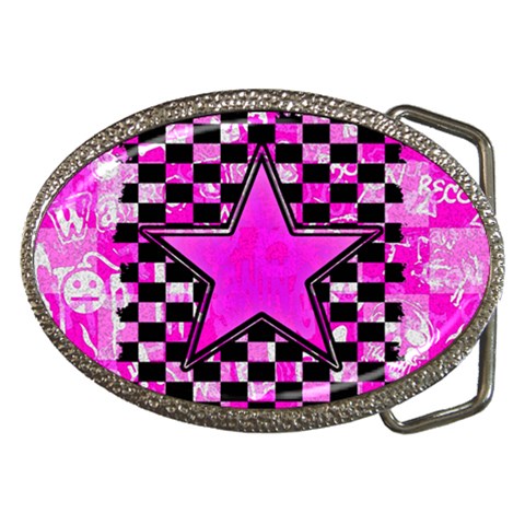 Pink Star Belt Buckle from ArtsNow.com Front