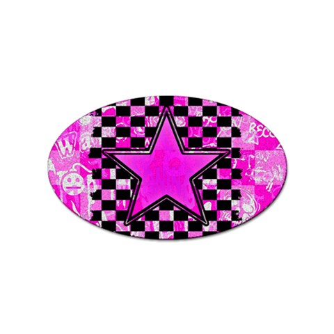 Pink Star Sticker (Oval) from ArtsNow.com Front