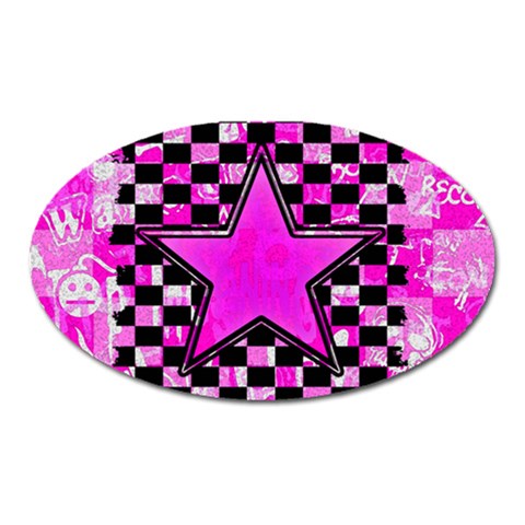 Pink Star Magnet (Oval) from ArtsNow.com Front