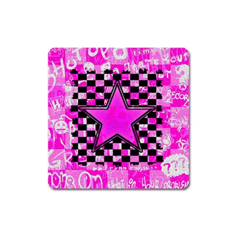 Pink Star Magnet (Square) from ArtsNow.com Front