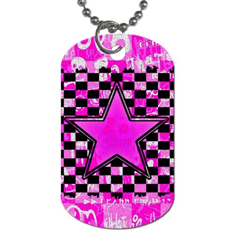 Pink Star Dog Tag (One Side) from ArtsNow.com Front