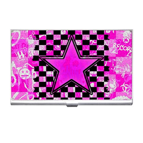 Pink Star Business Card Holder from ArtsNow.com Front