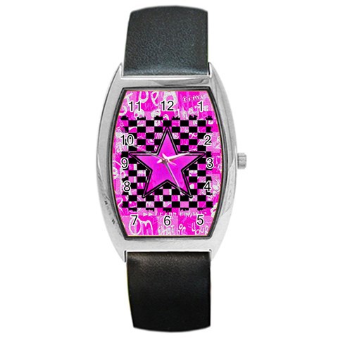 Pink Star Barrel Style Metal Watch from ArtsNow.com Front