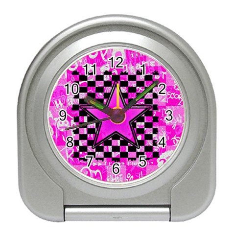 Pink Star Travel Alarm Clock from ArtsNow.com Front