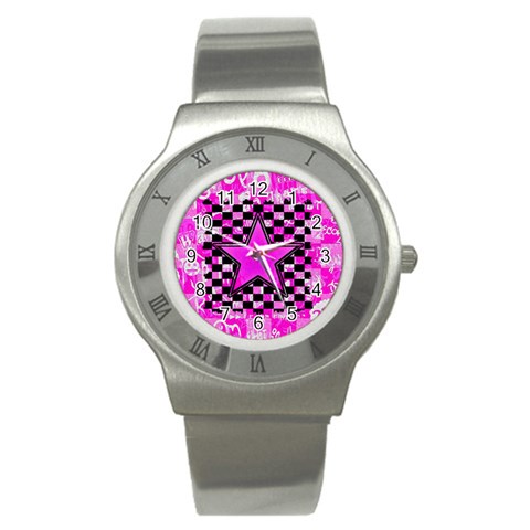 Pink Star Stainless Steel Watch from ArtsNow.com Front