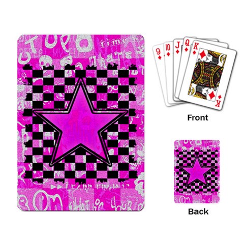 Pink Star Playing Cards Single Design from ArtsNow.com Back