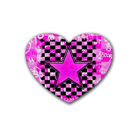 Pink Star Rubber Coaster (Heart) from ArtsNow.com Front