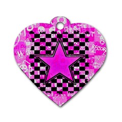 Pink Star Dog Tag Heart (Two Sides) from ArtsNow.com Front