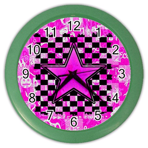 Pink Star Color Wall Clock from ArtsNow.com Front