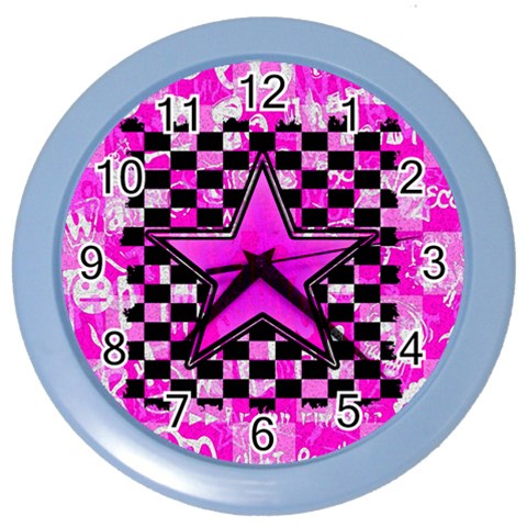 Pink Star Color Wall Clock from ArtsNow.com Front