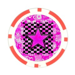 Pink Star Poker Chip Card Guard from ArtsNow.com Front