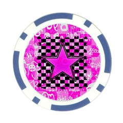 Pink Star Poker Chip Card Guard from ArtsNow.com Front