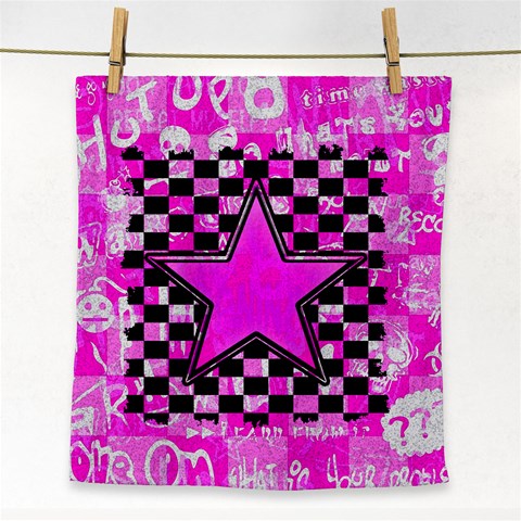 Pink Star Face Towel from ArtsNow.com Front