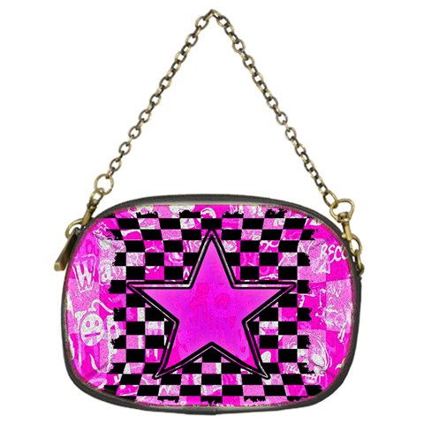 Pink Star Chain Purse (One Side) from ArtsNow.com Front