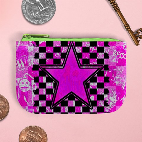 Pink Star Mini Coin Purse from ArtsNow.com Front