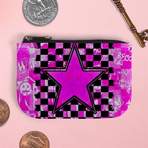 Pink Star Mini Coin Purse from ArtsNow.com Front