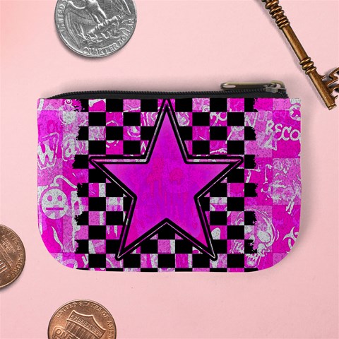 Pink Star Mini Coin Purse from ArtsNow.com Back