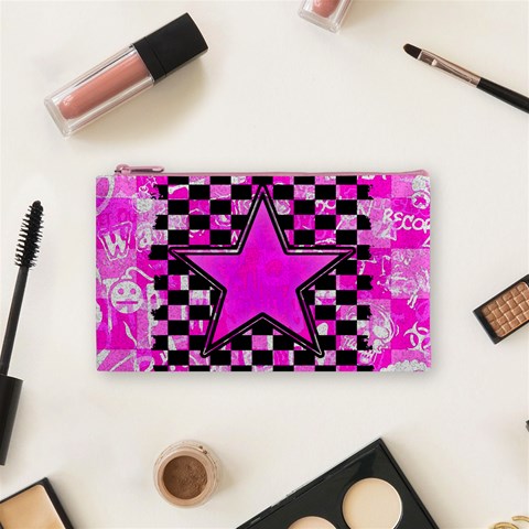 Pink Star Cosmetic Bag (Small) from ArtsNow.com Front