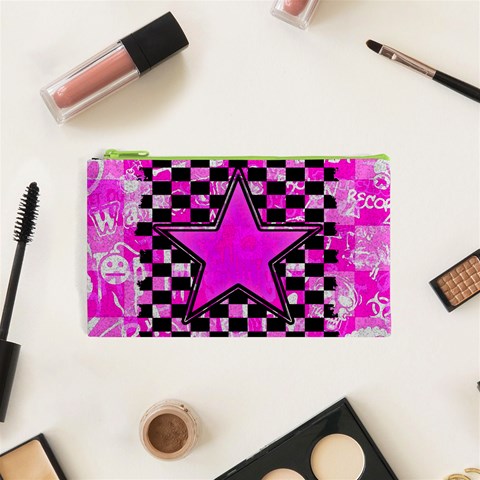 Pink Star Cosmetic Bag (Small) from ArtsNow.com Front