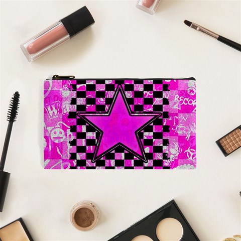 Pink Star Cosmetic Bag (Small) from ArtsNow.com Front