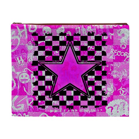 Pink Star Cosmetic Bag (XL) from ArtsNow.com Front