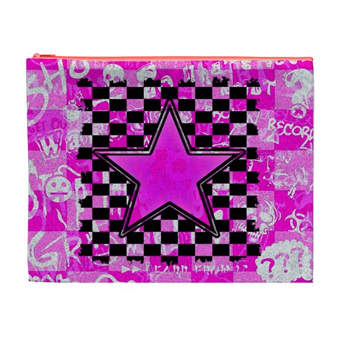 Pink Star Cosmetic Bag (XL) from ArtsNow.com Front