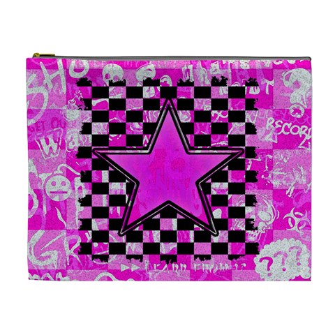 Pink Star Cosmetic Bag (XL) from ArtsNow.com Front