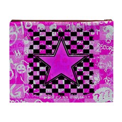 Pink Star Cosmetic Bag (XL) from ArtsNow.com Back