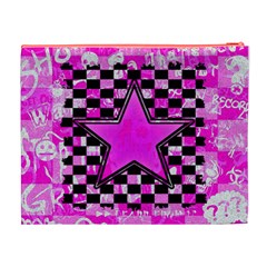 Pink Star Cosmetic Bag (XL) from ArtsNow.com Back