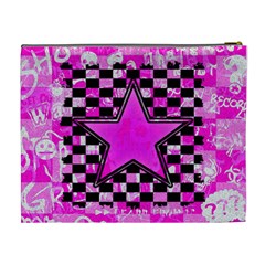 Pink Star Cosmetic Bag (XL) from ArtsNow.com Back