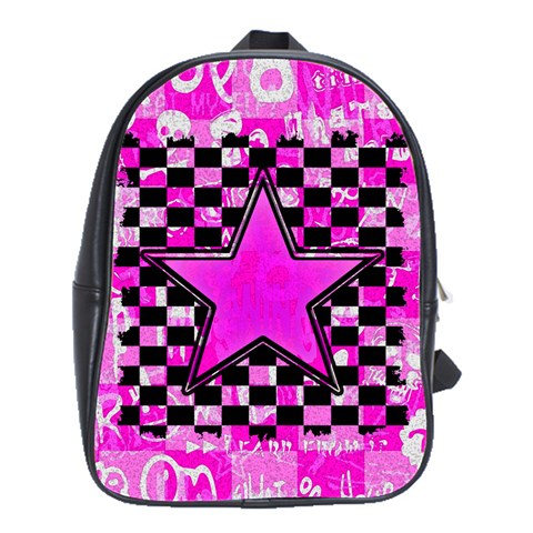 Pink Star School Bag (Large) from ArtsNow.com Front