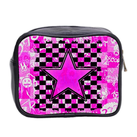 Pink Star Mini Toiletries Bag (Two Sides) from ArtsNow.com Back