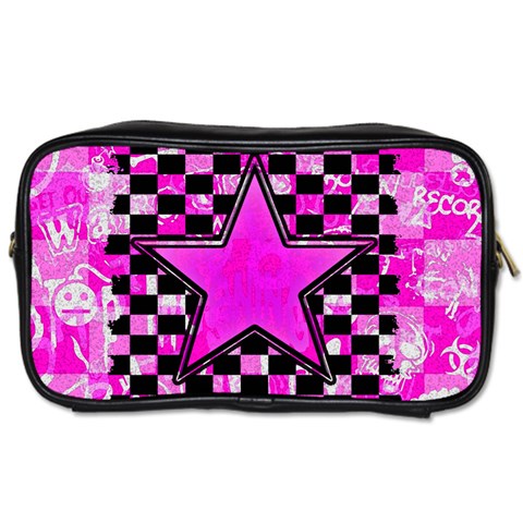 Pink Star Toiletries Bag (One Side) from ArtsNow.com Front