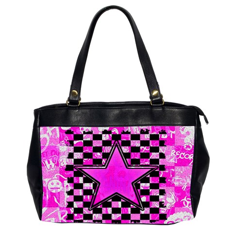 Pink Star Oversize Office Handbag (Two Sides) from ArtsNow.com Front