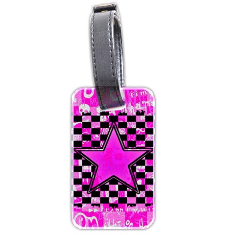 Pink Star Luggage Tag (two sides) from ArtsNow.com Front