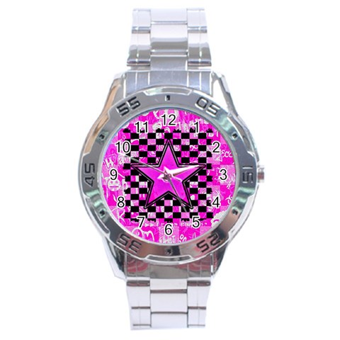 Pink Star Stainless Steel Analogue Men’s Watch from ArtsNow.com Front