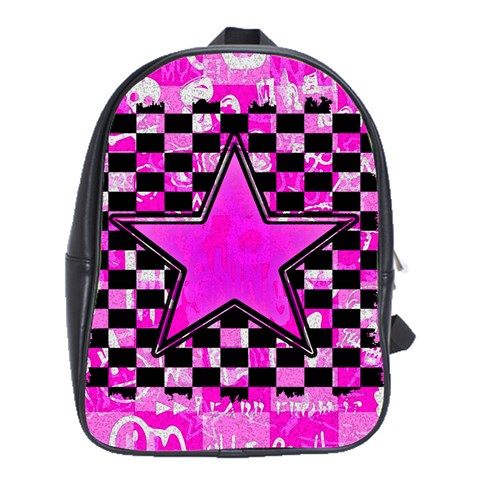 Pink Star School Bag (XL) from ArtsNow.com Front