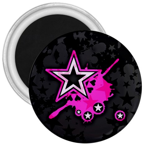 Pink Star Design 3  Magnet from ArtsNow.com Front