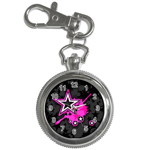 Pink Star Design Key Chain Watch from ArtsNow.com Front