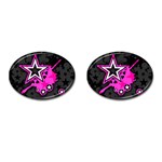 Pink Star Design Cufflinks (Oval)