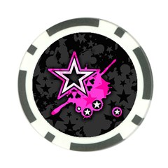 Pink Star Design Poker Chip Card Guard from ArtsNow.com Front