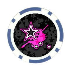 Pink Star Design Poker Chip Card Guard from ArtsNow.com Front